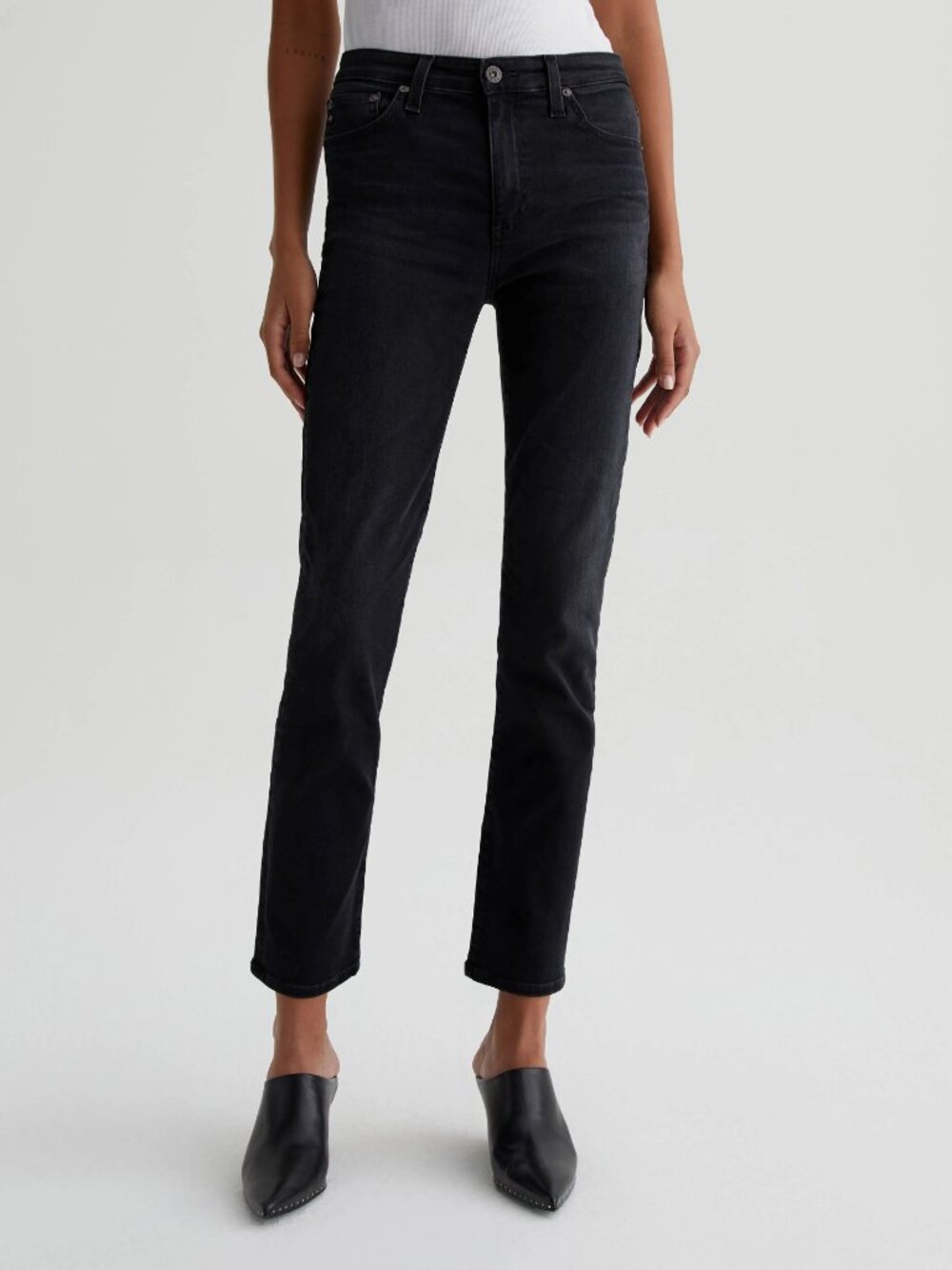 AG Adriano Goldschmied Mari High Rise Slim Straight Jeans City View Size 27